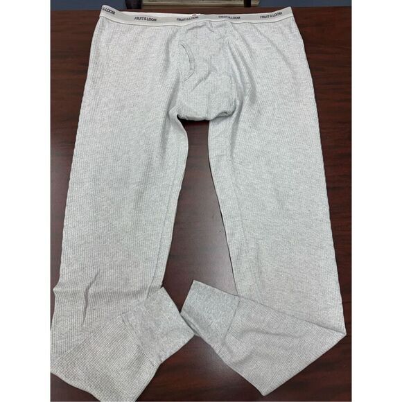 Fruit of the Loom Grey Long John Mens Long Pants Size X-Large - Picture 1 of 4